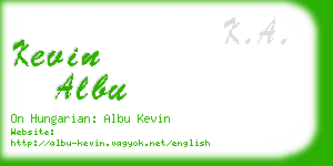 kevin albu business card